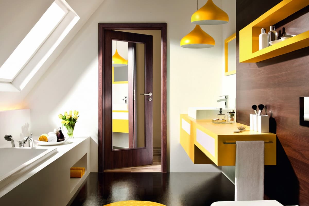  باب الحمام الخشب؛ البني الابيض عادية منقوشة MDF PVC اللوح 
